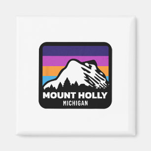 Mount Holly Michigan Skiing Snowboarding Family Sk Magnet