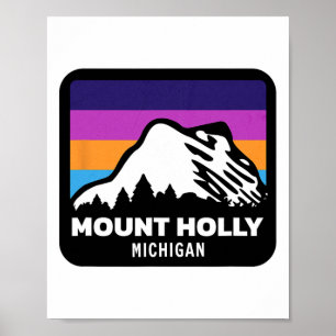 Mount Holly Michigan Skiing Snowboarding Family Sk Poster