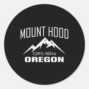 Mount Hood Oregon Climbing Summit Club Outdoor Gif Classic Round Sticker