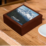 Mount Hood, Oregon Landscape Gift Box<br><div class="desc">Store trinkets,  jewellery and other small keepsakes in this wooden gift box with ceramic tile that features a scenic photo image of snow capped Mount Hood,  evergreen forest and lake,  located in the Pacific Northwest state of Oregon. Select your gift box size and colour. Makes a great travel souvenir!</div>