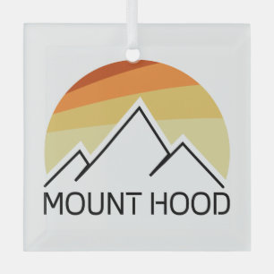 Mount Hood Oregon Retro Glass Tree Decoration