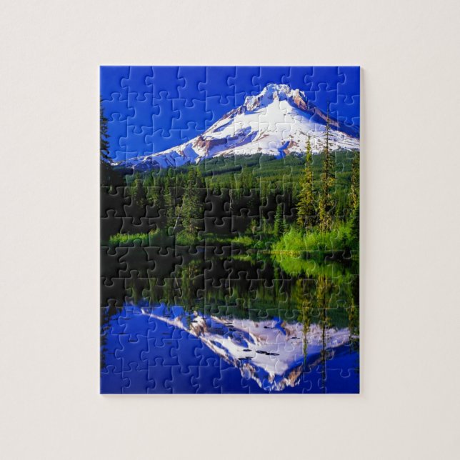 mount hood oregon scenery snow jigsaw puzzle (Vertical)