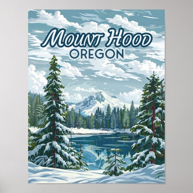 Mount Hood Oregon Ski Pacific Northwest Winter Poster (Front)