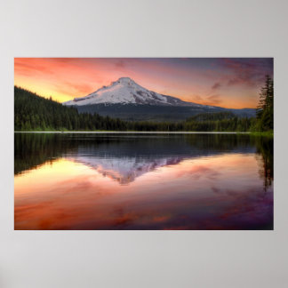 Mount Hood Reflection on Trillium Lake Poster