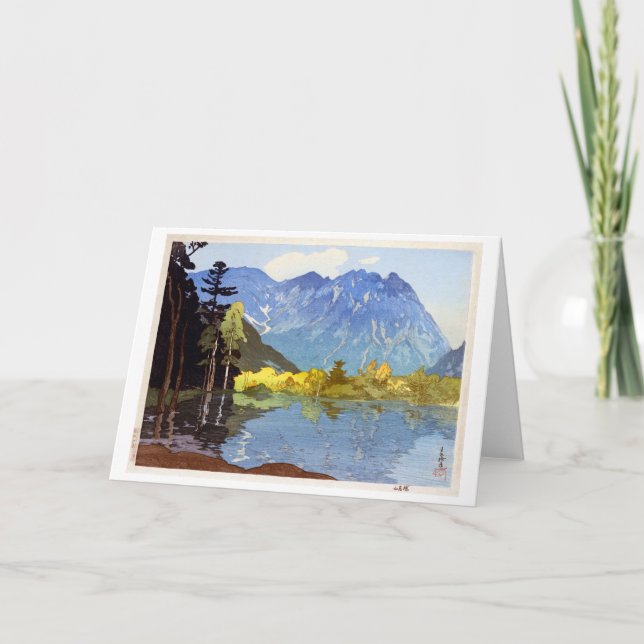 Mount Hotaka, Hiroshi Yoshida, Woodcut Card (Front)