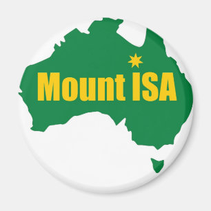 Mount Isa Green and Gold Map Magnet