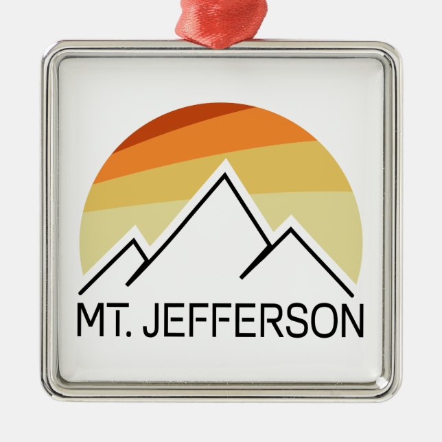 Mount Jefferson New Hampshire Retro Metal Tree Decoration (Front)