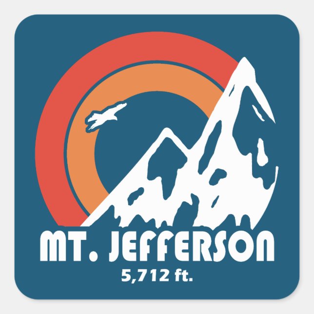 Mount Jefferson New Hampshire Sun Eagle Square Sticker (Front)