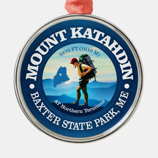 Mount Katahdin (C) Metal Tree Decoration (Front)