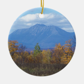 Mount Katahdin in fall 2 Ceramic Tree Decoration