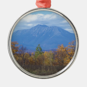 Mount Katahdin in fall 2 Metal Tree Decoration