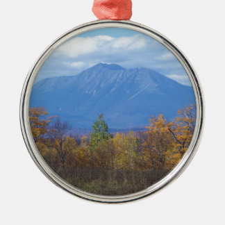 Mount Katahdin in fall 2 Metal Tree Decoration