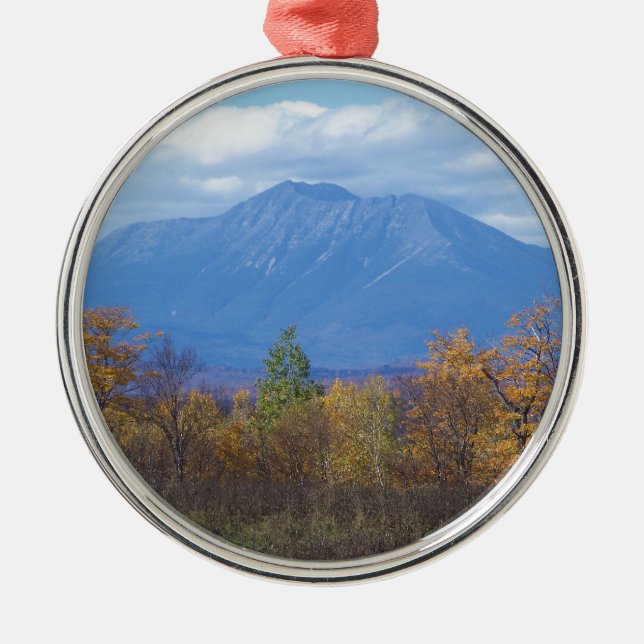 Mount Katahdin in fall 2 Metal Tree Decoration (Front)