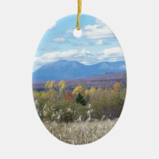 Mount Katahdin in fall 3 Ceramic Tree Decoration