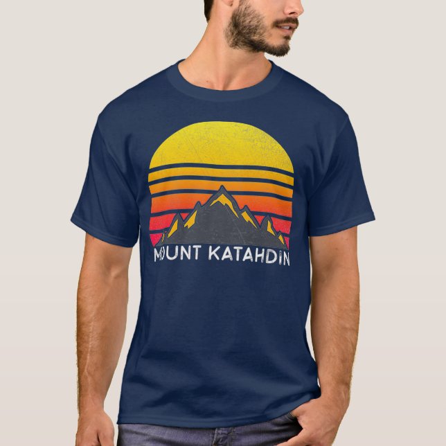 Mount Katahdin Maine Sunset Hiking Mountain T T-Shirt (Front)