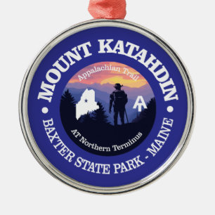Mount Katahdin (rd2) Metal Tree Decoration