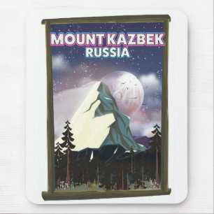 Mount Kazbek Russian travel poster. Mouse Pad