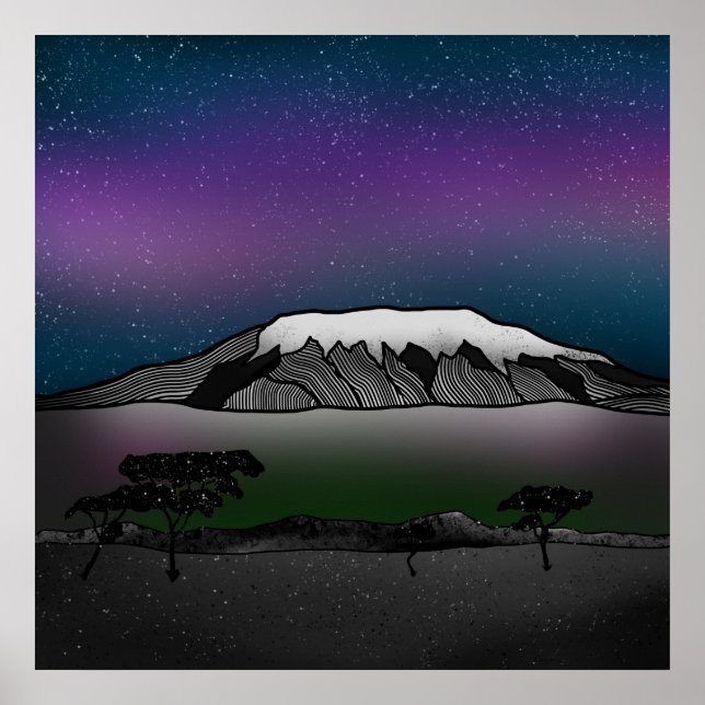 Mount Kilimanjaro illustration Poster (Front)