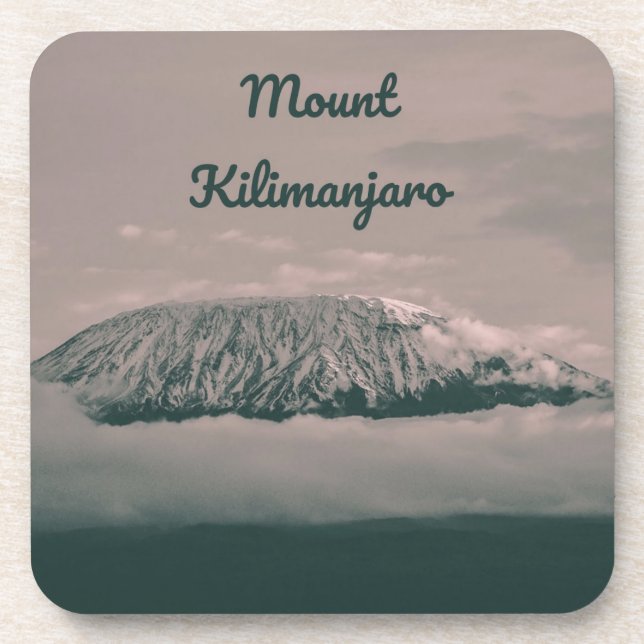 Mount Kilimanjaro Snow Volcano in Tanzania Africa Coaster (Front)
