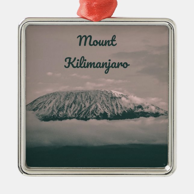 Mount Kilimanjaro Snow Volcano in Tanzania Africa Metal Tree Decoration (Front)