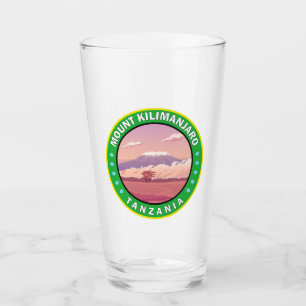 Mount Kilimanjaro Tanzania Africa Circle Badge Glass
