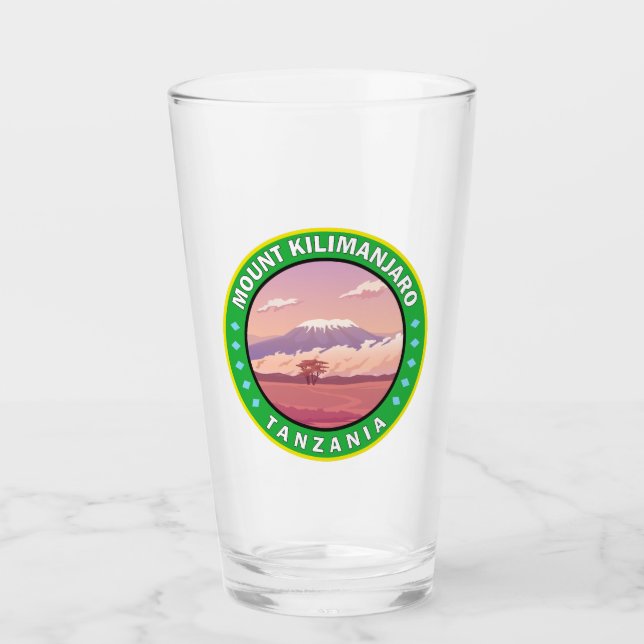 Mount Kilimanjaro Tanzania Africa Circle Badge Glass (Front)