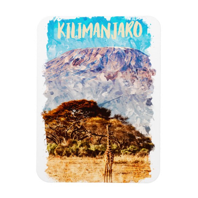 Mount Kilimanjaro Tanzania Africa Travel Magnet (Vertical)