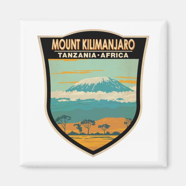 Mount Kilimanjaro Tanzania Africa Vintage  Magnet (Front)