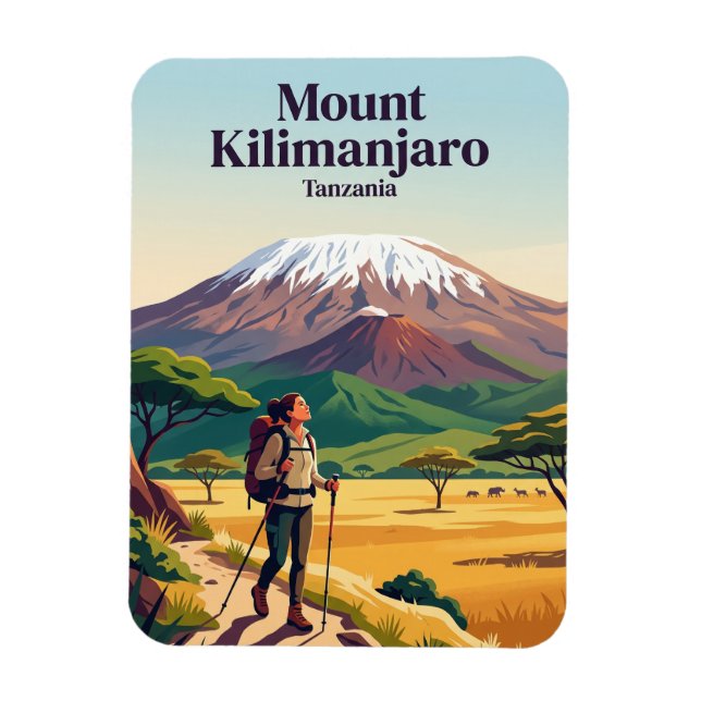 Mount Kilimanjaro Tanzania Magnet (Vertical)