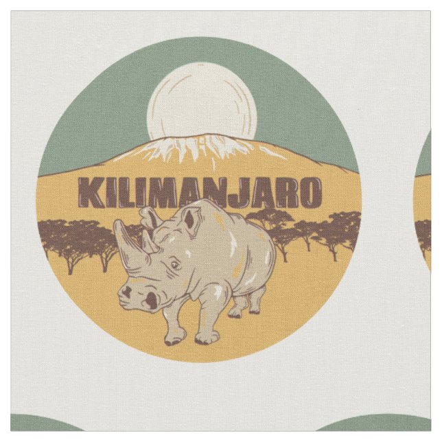 Mount Kilimanjaro Travel Poster Fabric (Close Up)