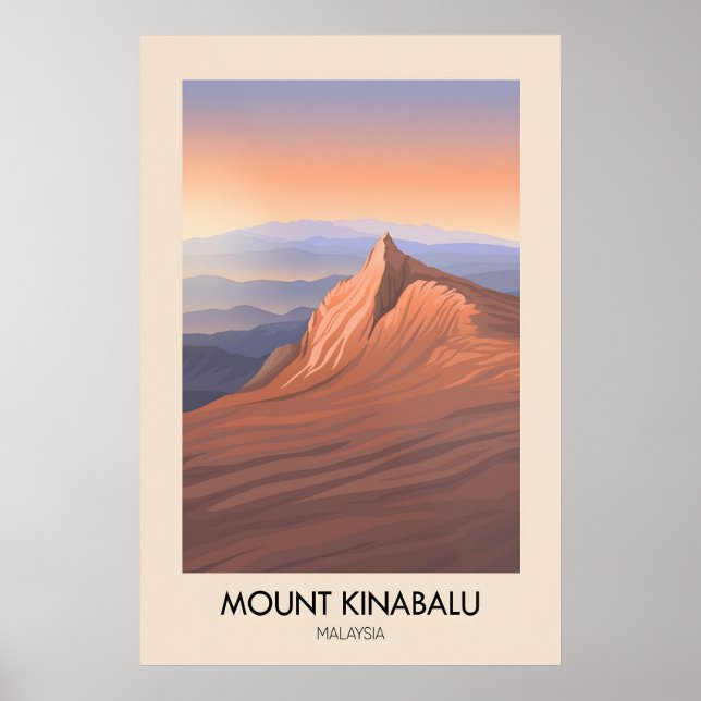 Mount Kinabalu Malaysia Travel Poster (Front)