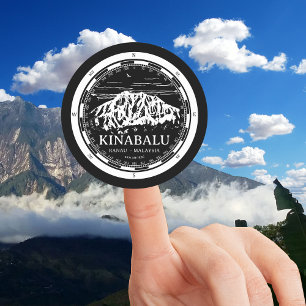 Mount Kinabalu - Ranau Malaysia Sabah Illustration Classic Round Sticker