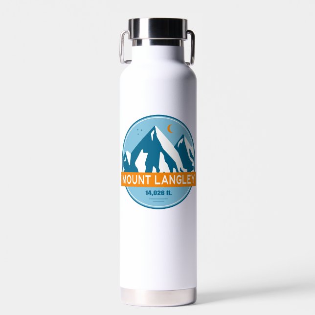 Mount Langley California Stars Moon Water Bottle (Front)