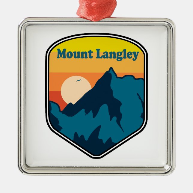 Mount Langley California Sunrise Metal Tree Decoration (Front)