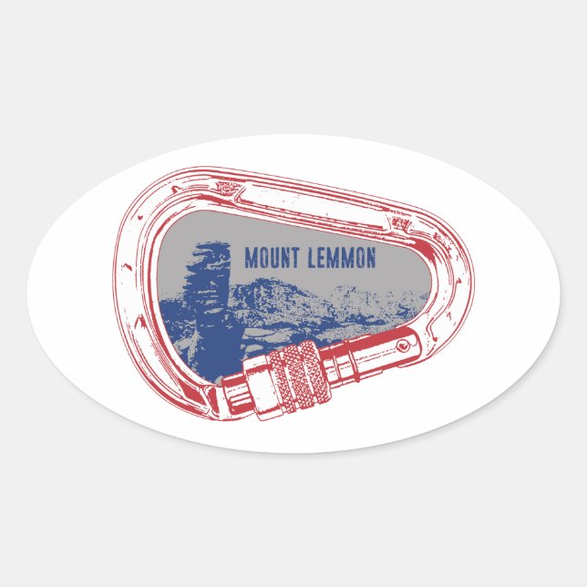 Mount Lemmon Climbing Carabiner Oval Sticker (Front)