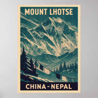 Mount Lhotse Nepal-China V03 Poster