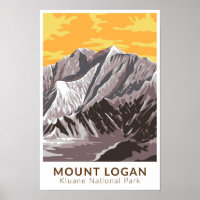 Mount Logan Canada Travel Art Vintage