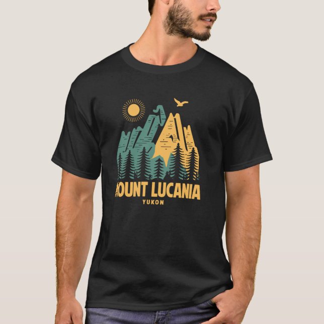 Mount Lucania Mountains Yukon Hiking Outdoors Vint T-Shirt (Front)
