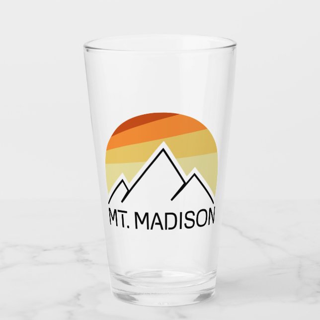 Mount Madison New Hampshire Retro Glass (Front)