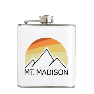 Mount Madison New Hampshire Retro Hip Flask