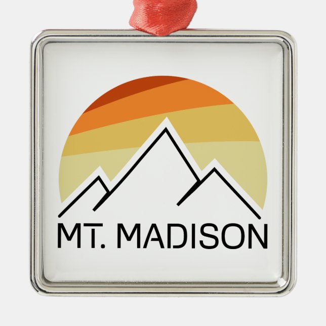 Mount Madison New Hampshire Retro Metal Tree Decoration (Front)