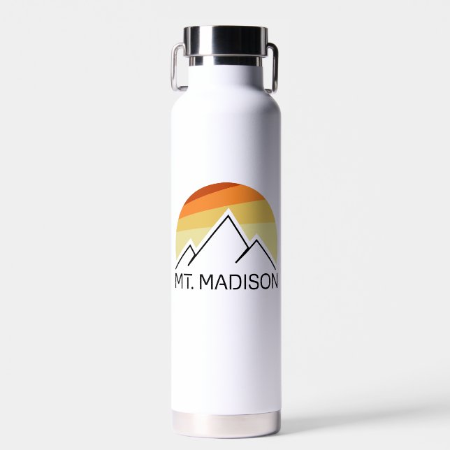 Mount Madison New Hampshire Retro Water Bottle (Front)