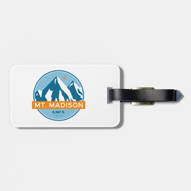 Mount Madison New Hampshire Stars Moon Luggage Tag (Back Horizontal)
