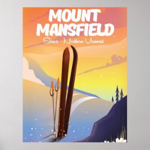 Mount Mansfield,Stowe northern Vermont ski Poster
