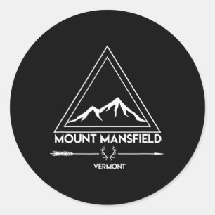 Mount Mansfield Vermont Snowboarding Skiing Resort Classic Round Sticker