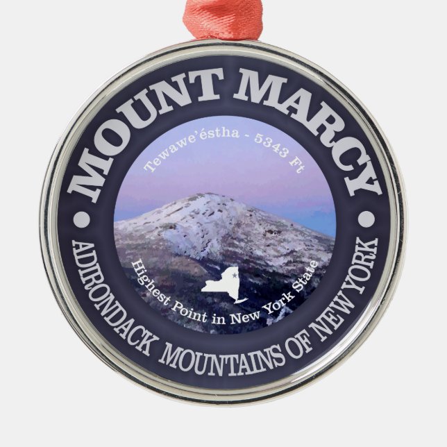 Mount Marcy Metal Tree Decoration (Front)