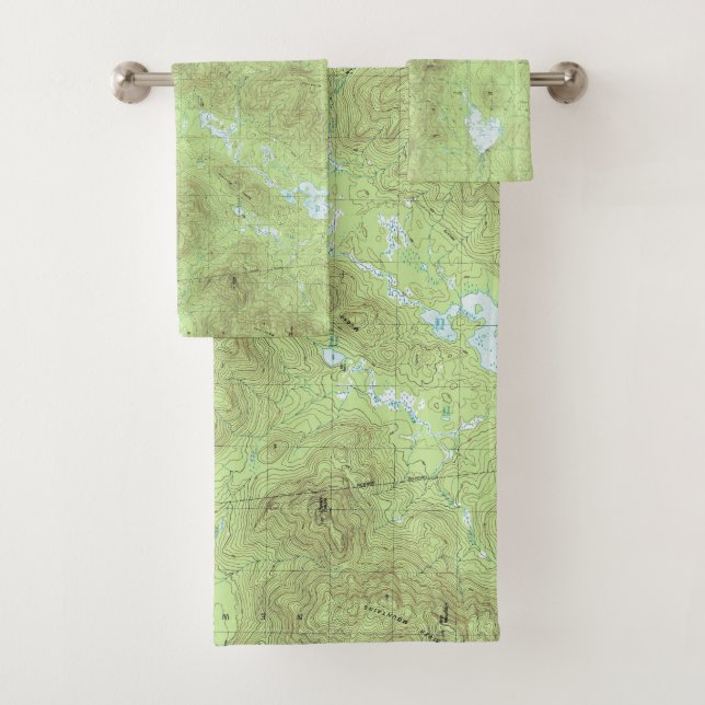 Mount Marcy Topographical Map - Adirondack Park Bath Towel Set (Insitu)