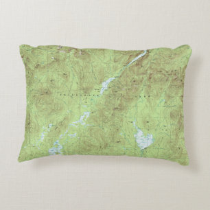 Mount Marcy Topographical Map - Adirondack Park Decorative Cushion
