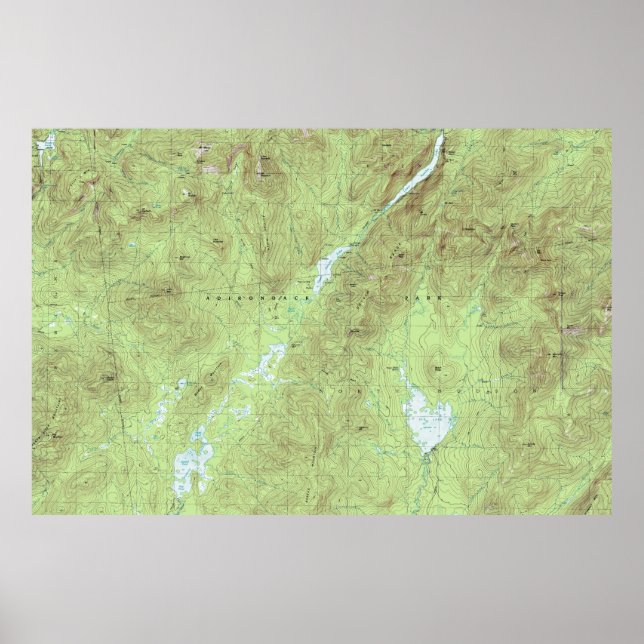 Mount Marcy Topographical Map - Adirondack Park Poster (Front)