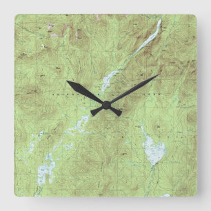 Mount Marcy Topographical Map - Adirondack Park Square Wall Clock